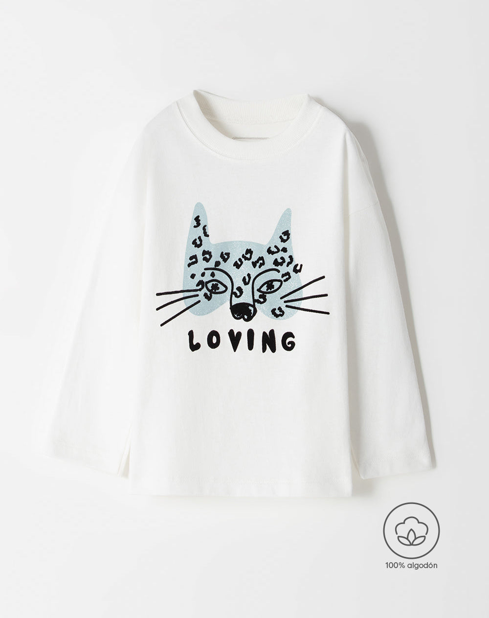 Camiseta loose fit manga corta blanca