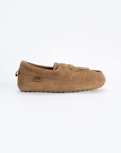 Mocasines gamuza café niña