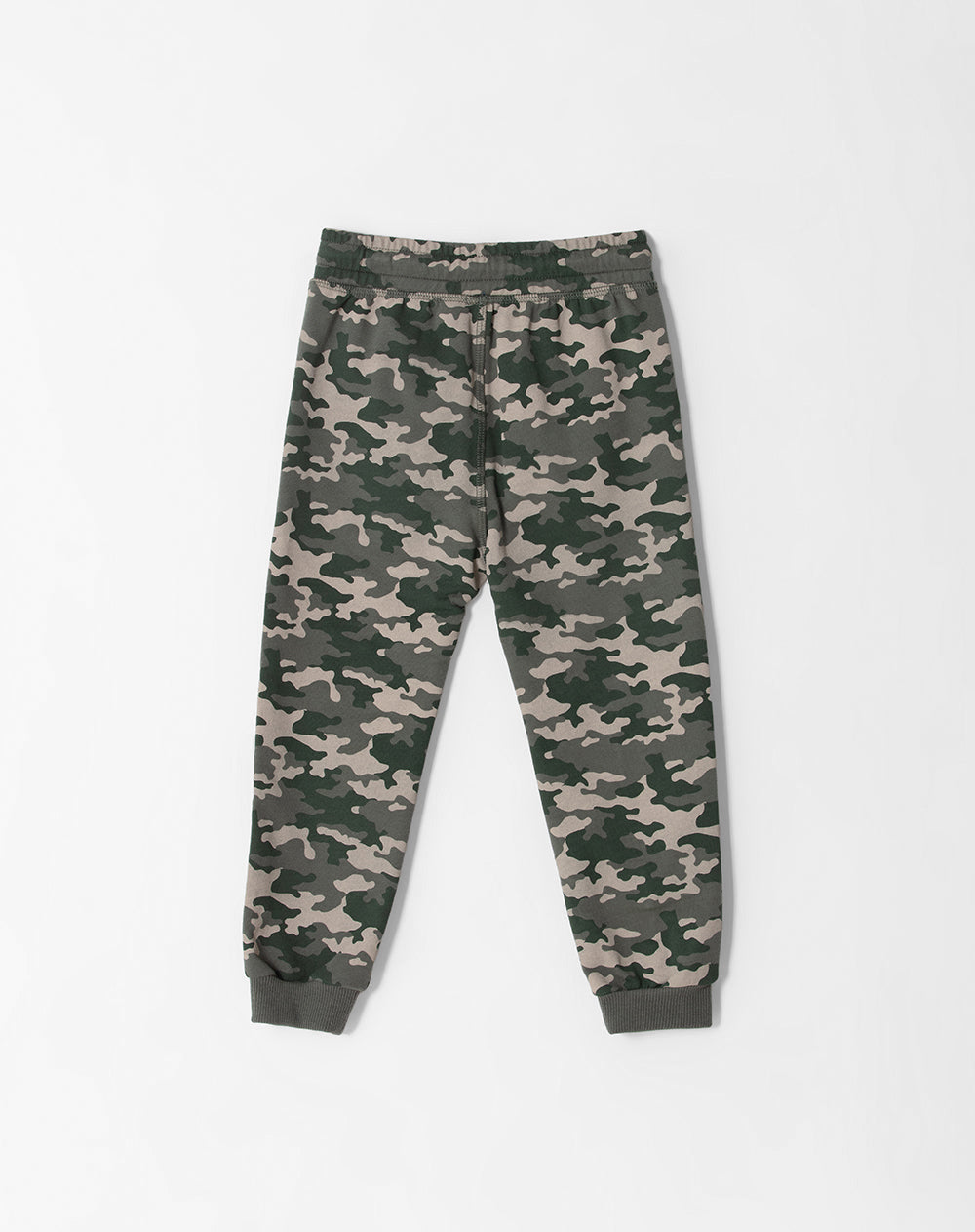 Jogger regular fit tiro medio verde camuflado