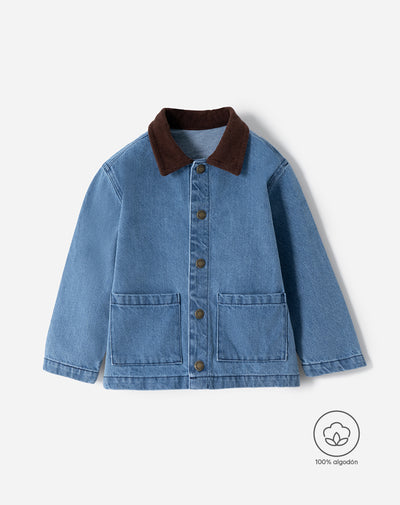 Chaqueta regular índigo medio niño