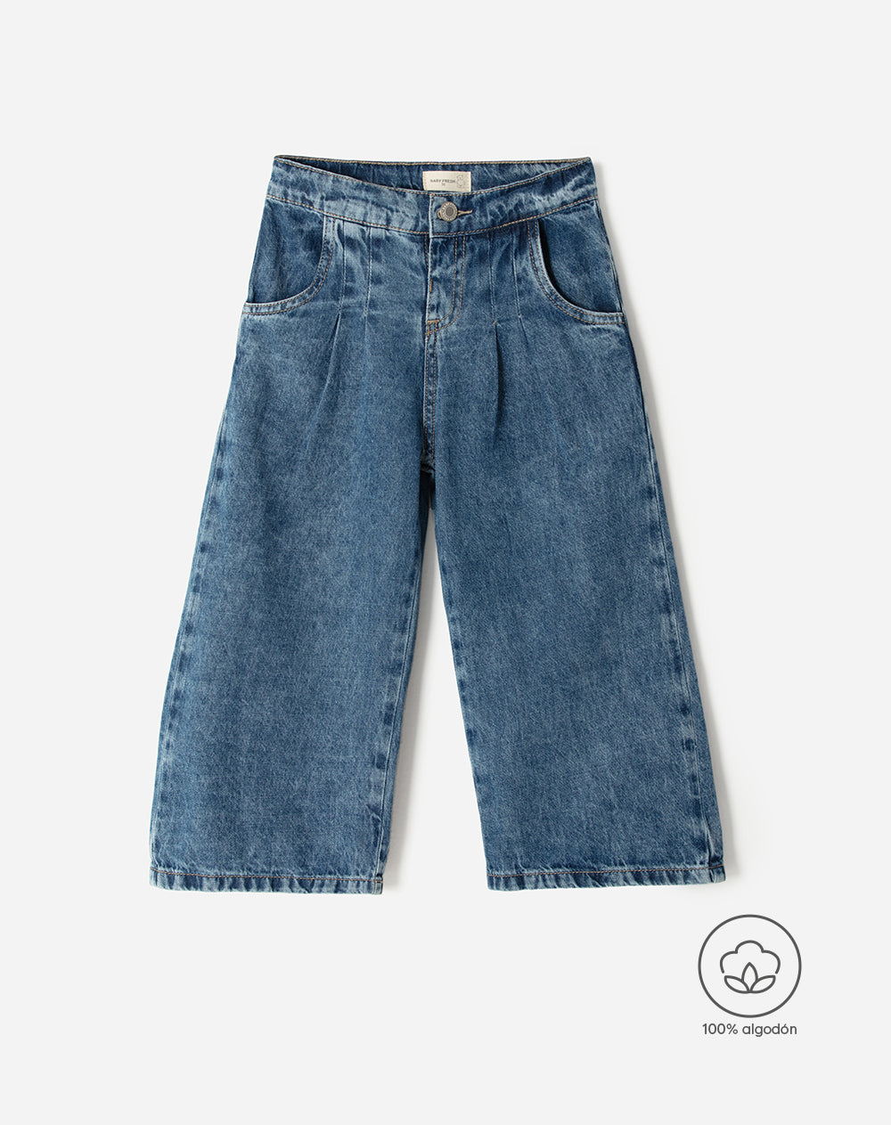 Jean regular fit tiro alto indigo medio