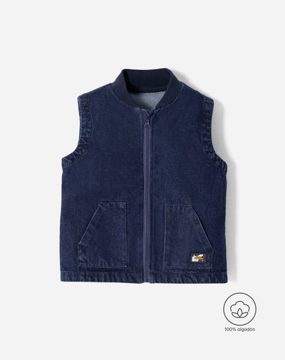 Chaleco regular indigo oscuro niño
