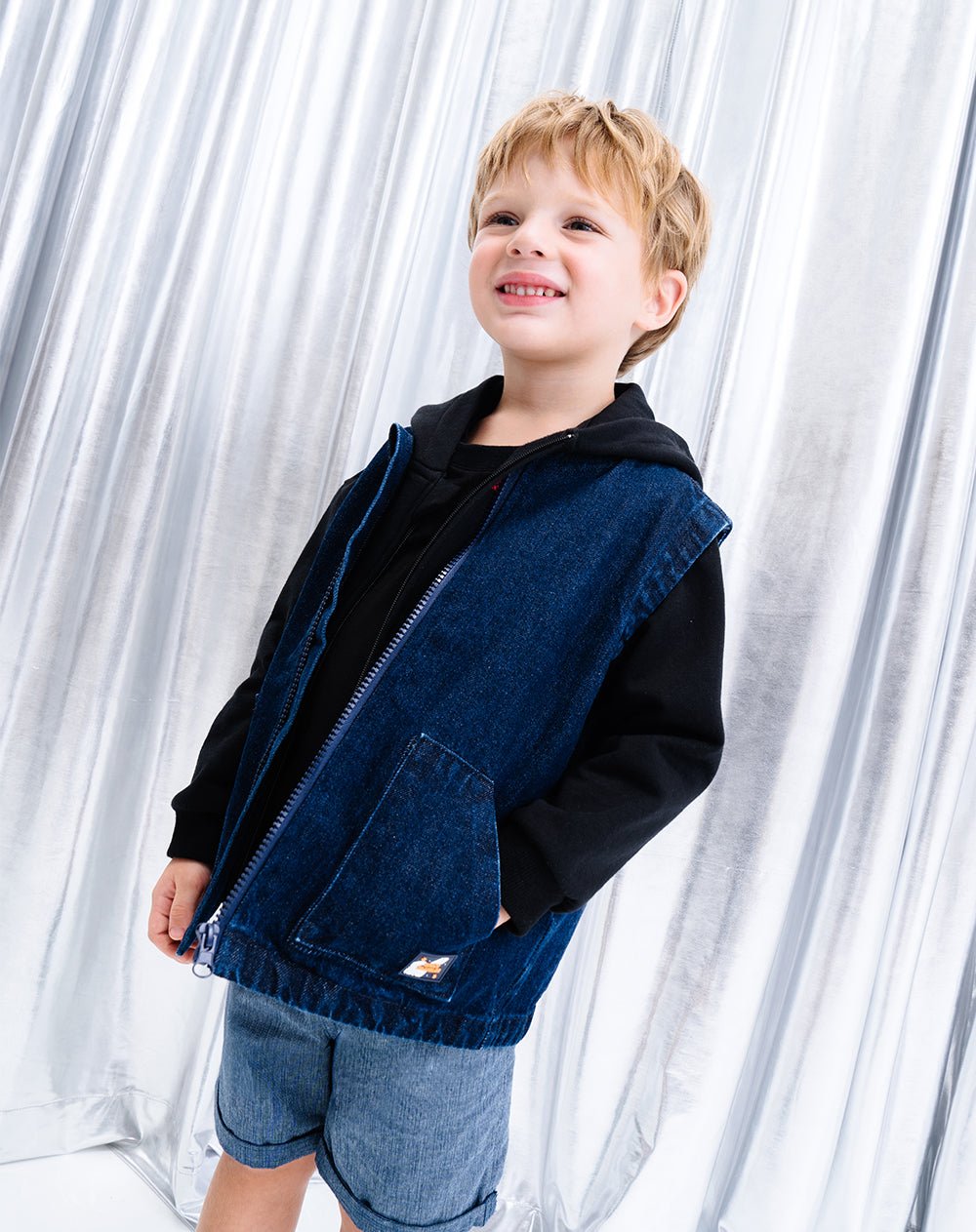 Chaleco regular indigo oscuro niño