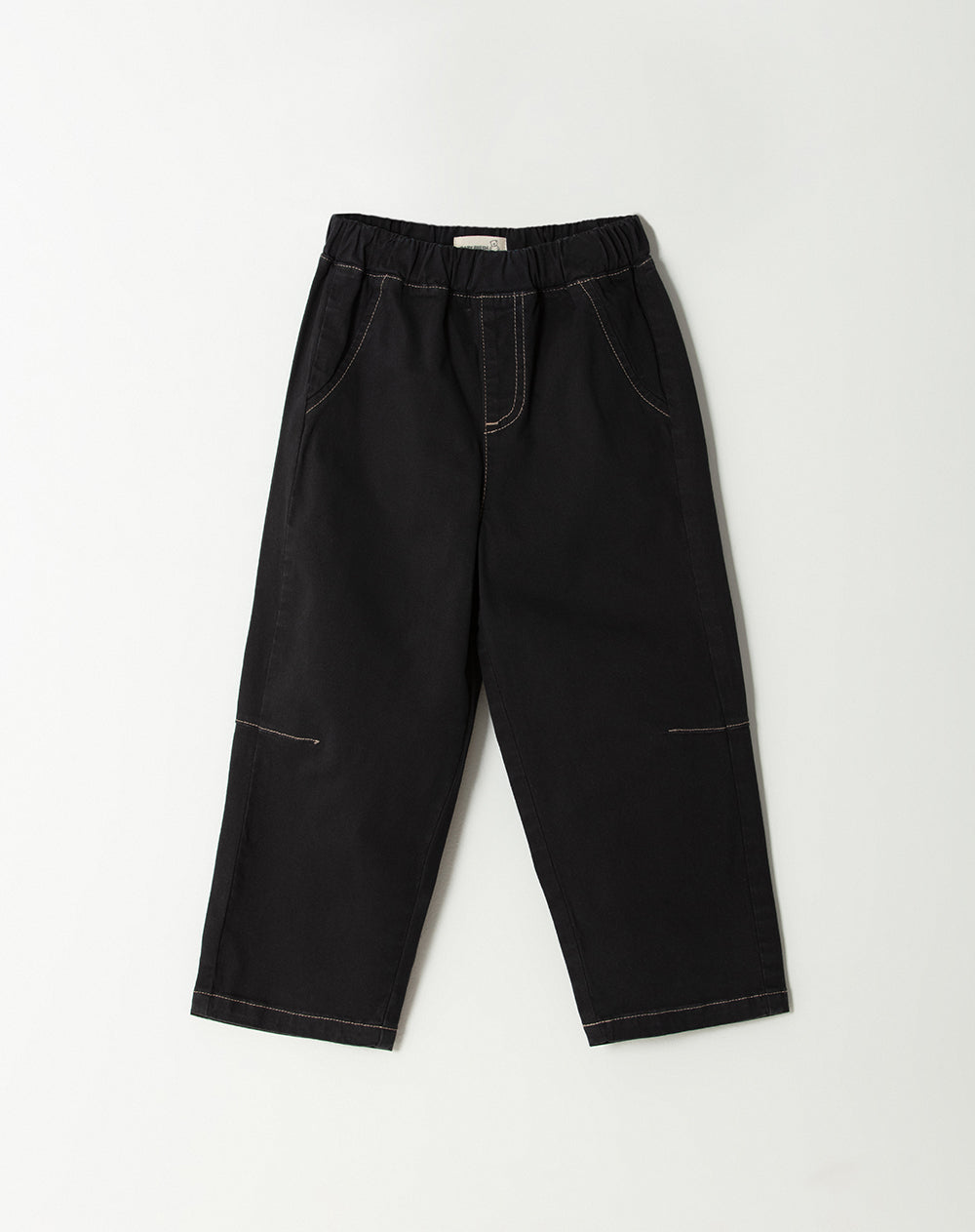 Pantalón regular fit tiro medio negro