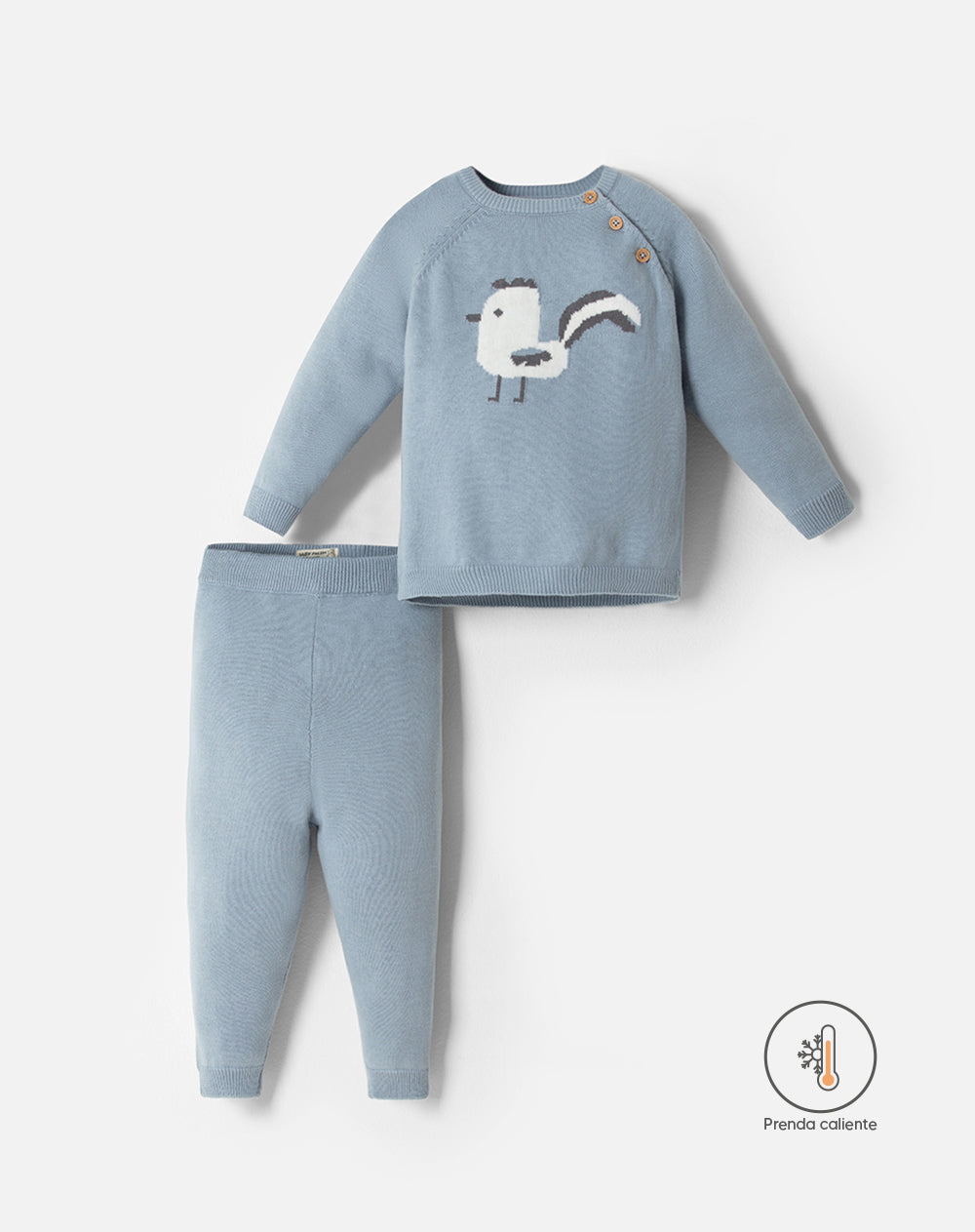 Conjunto pantalon largo manga larga gris