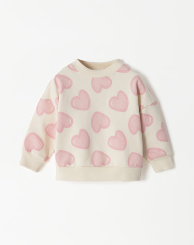 Buzo beige estampado