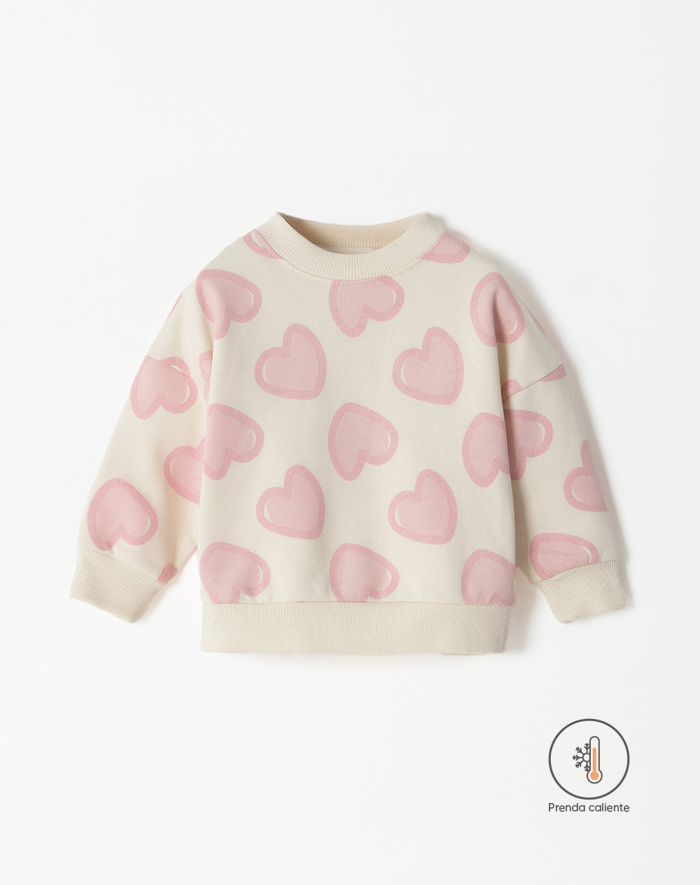 Buzo beige estampado