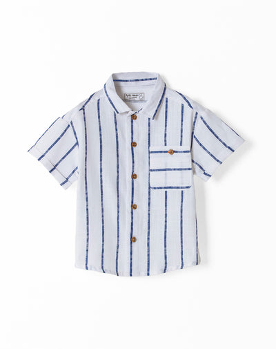 Camisa oversized fit manga corta rayas