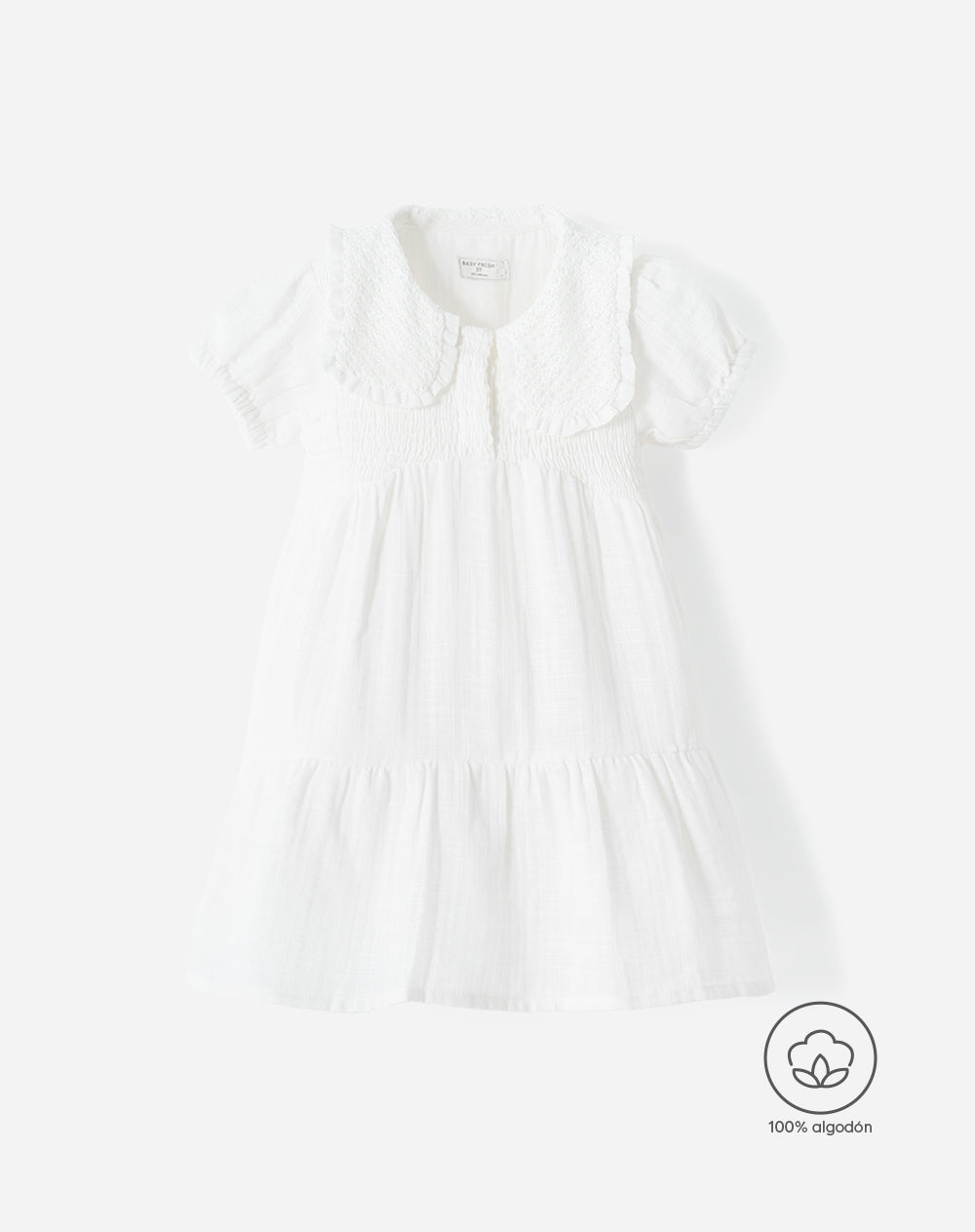 Vestido midi blanco niña