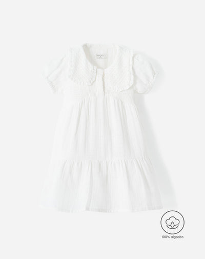 Vestido midi blanco niña