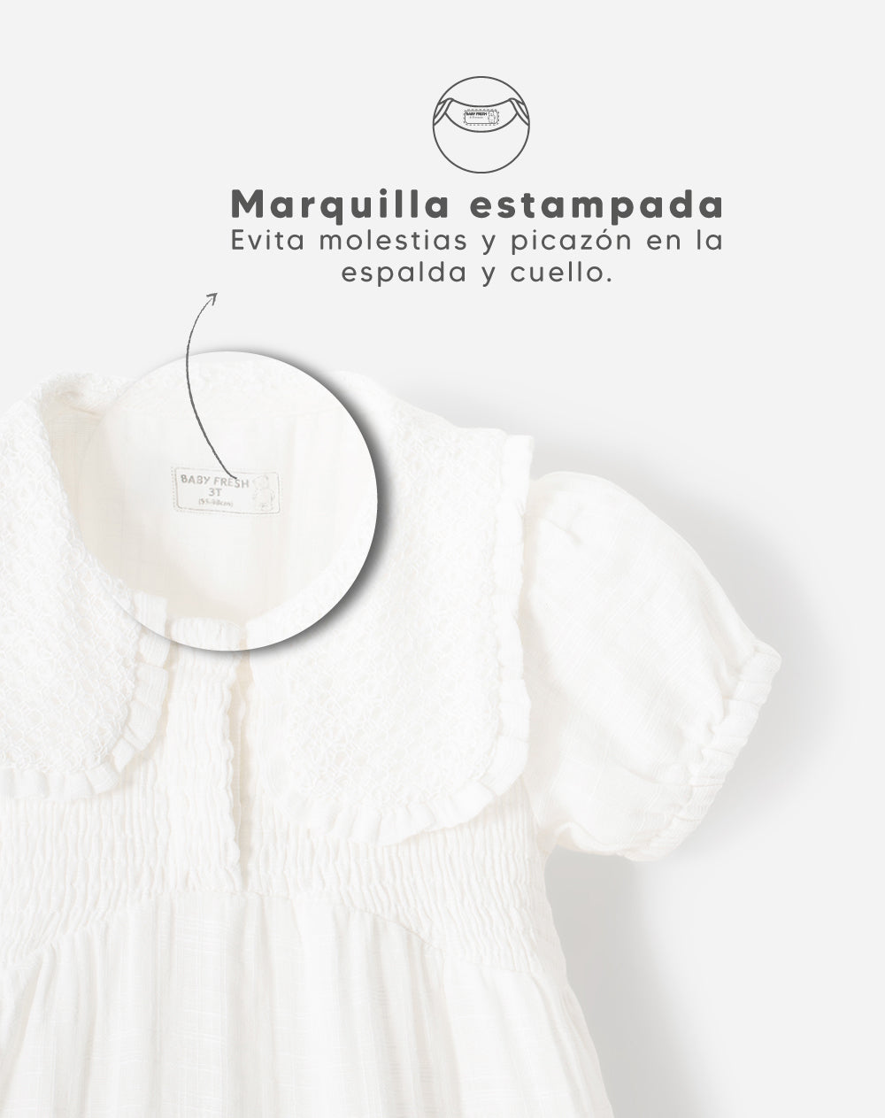 Vestido midi blanco niña