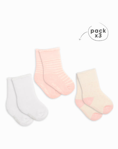 Medias bebé niña largas tobilleras pack x3 surtido