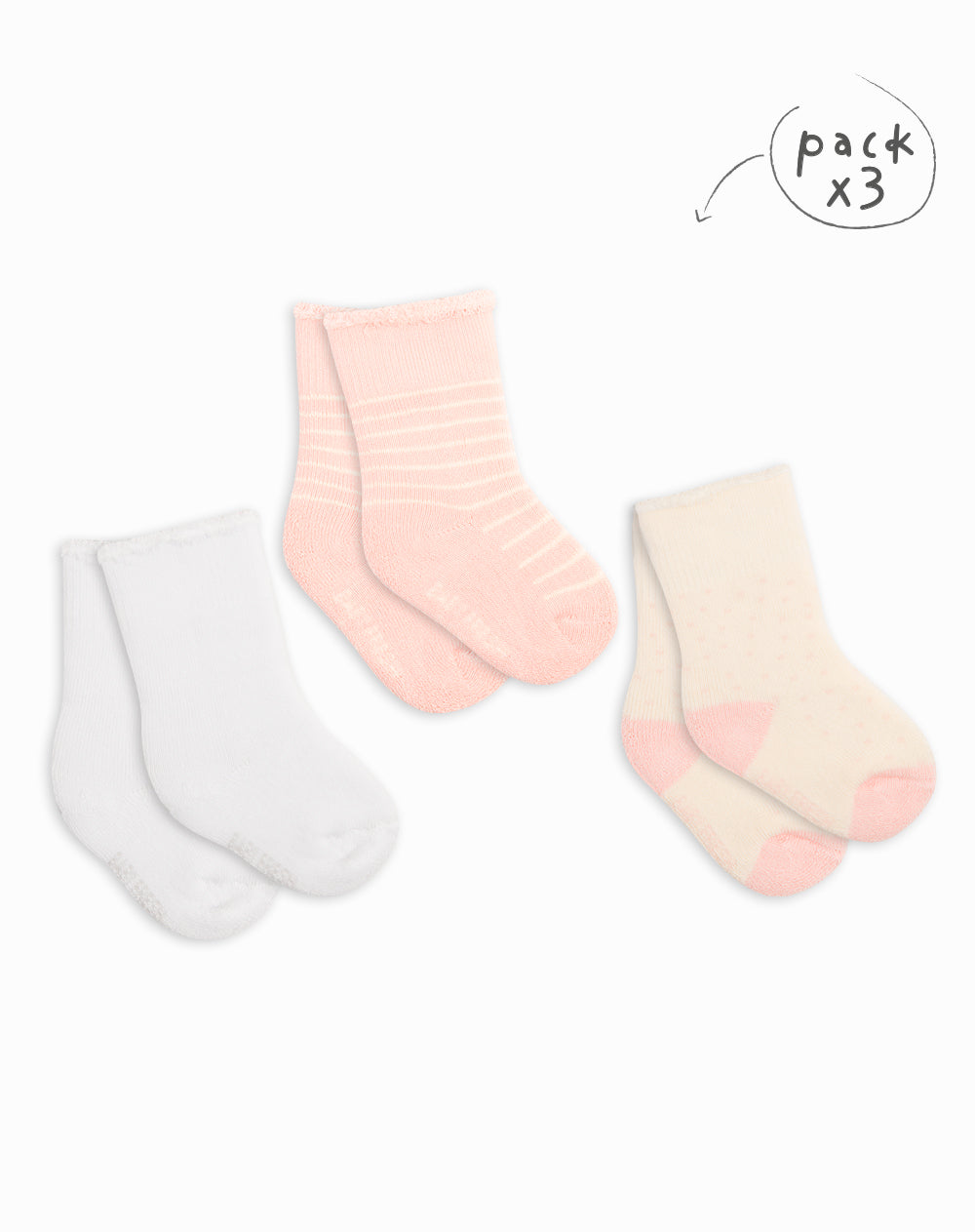 3 pares de medias largas surtidas