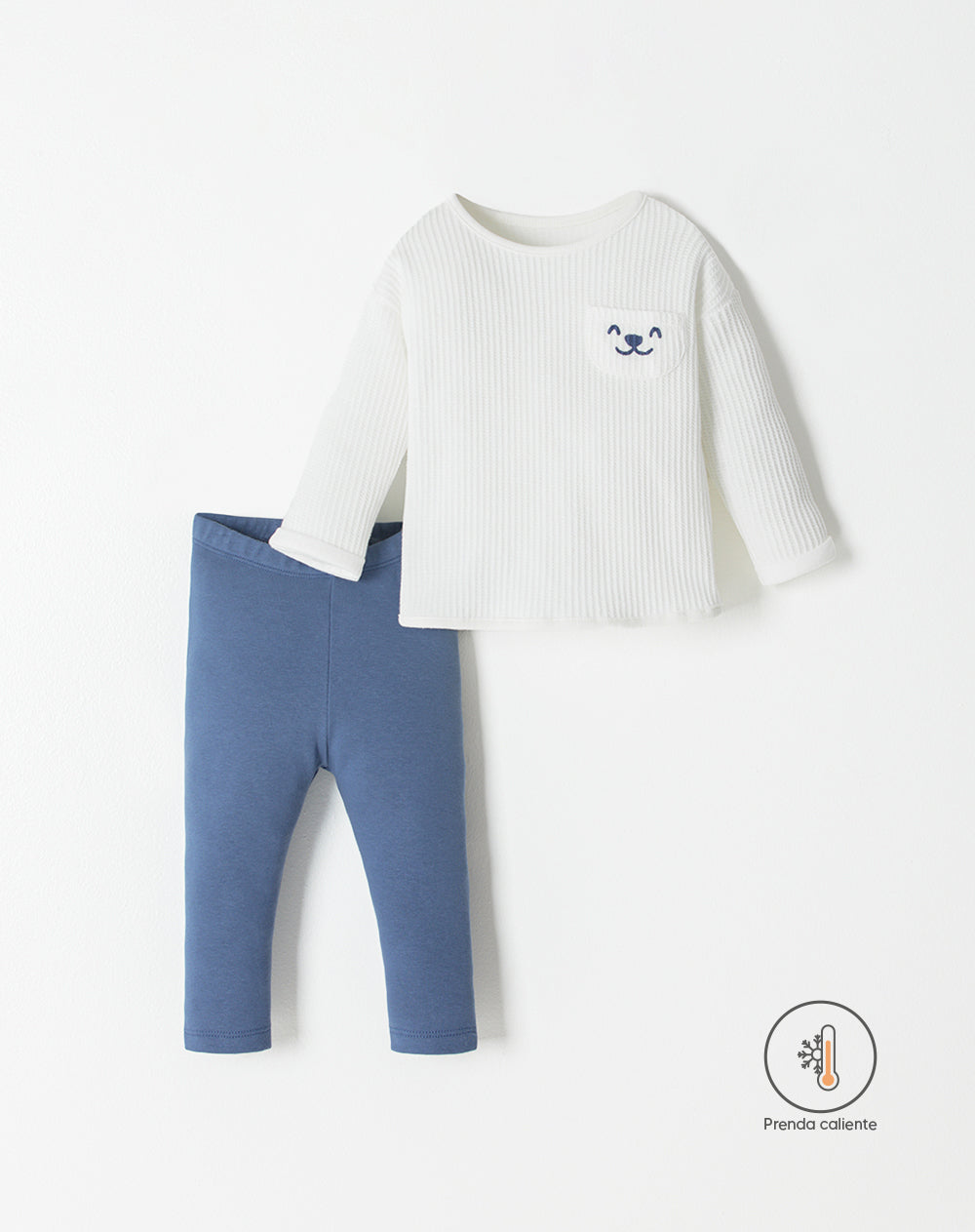Conjunto pantalon largo manga larga azul