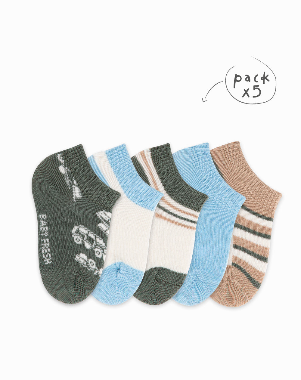 5 pares de medias tobilleras surtido