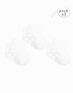 3 pares de medias tobilleras blancas