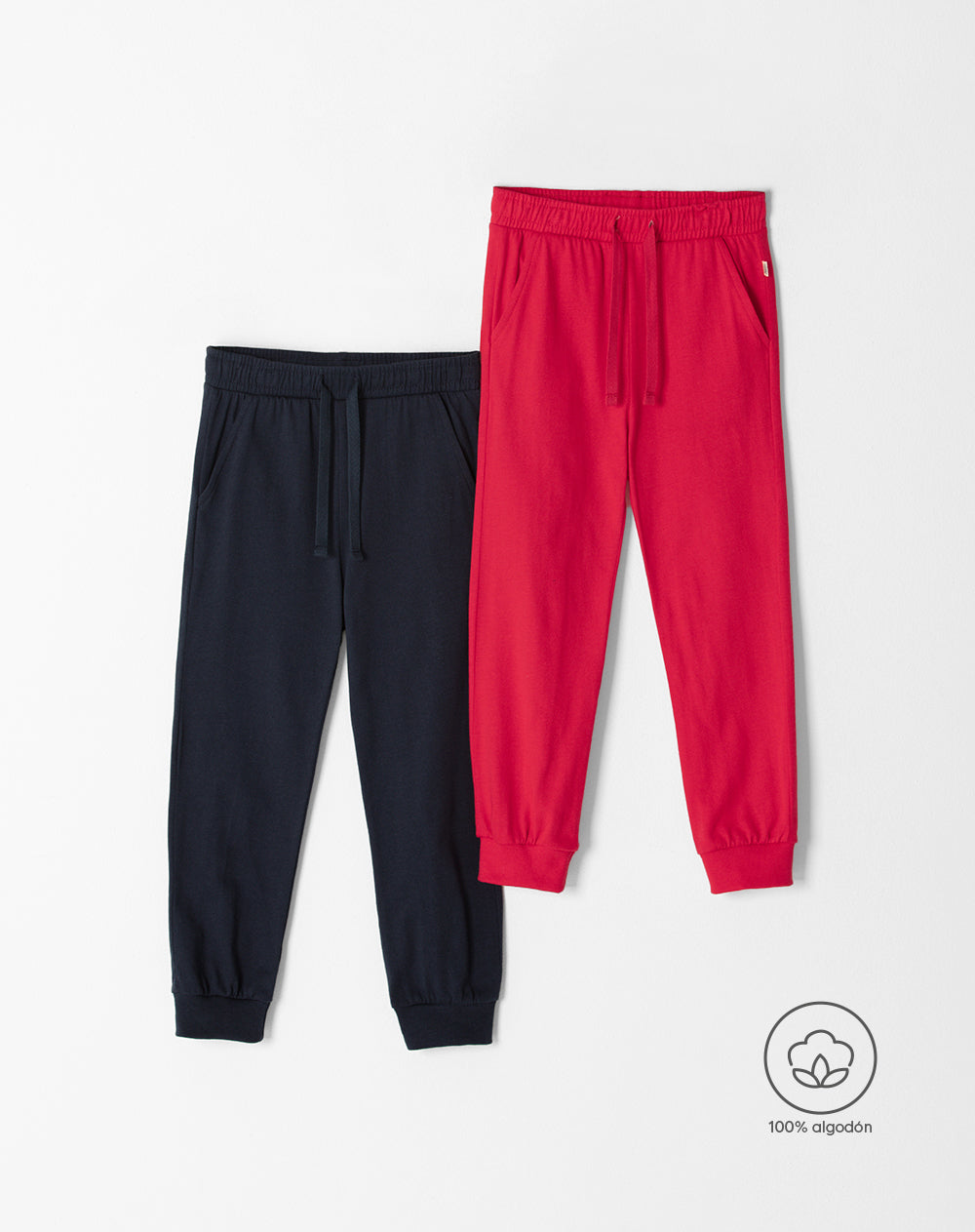2 joggers regular fit tiro medio surtido