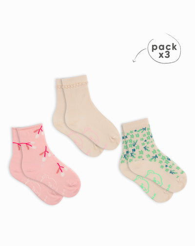 Medias bebé niña algodón largas pack x3 surtido