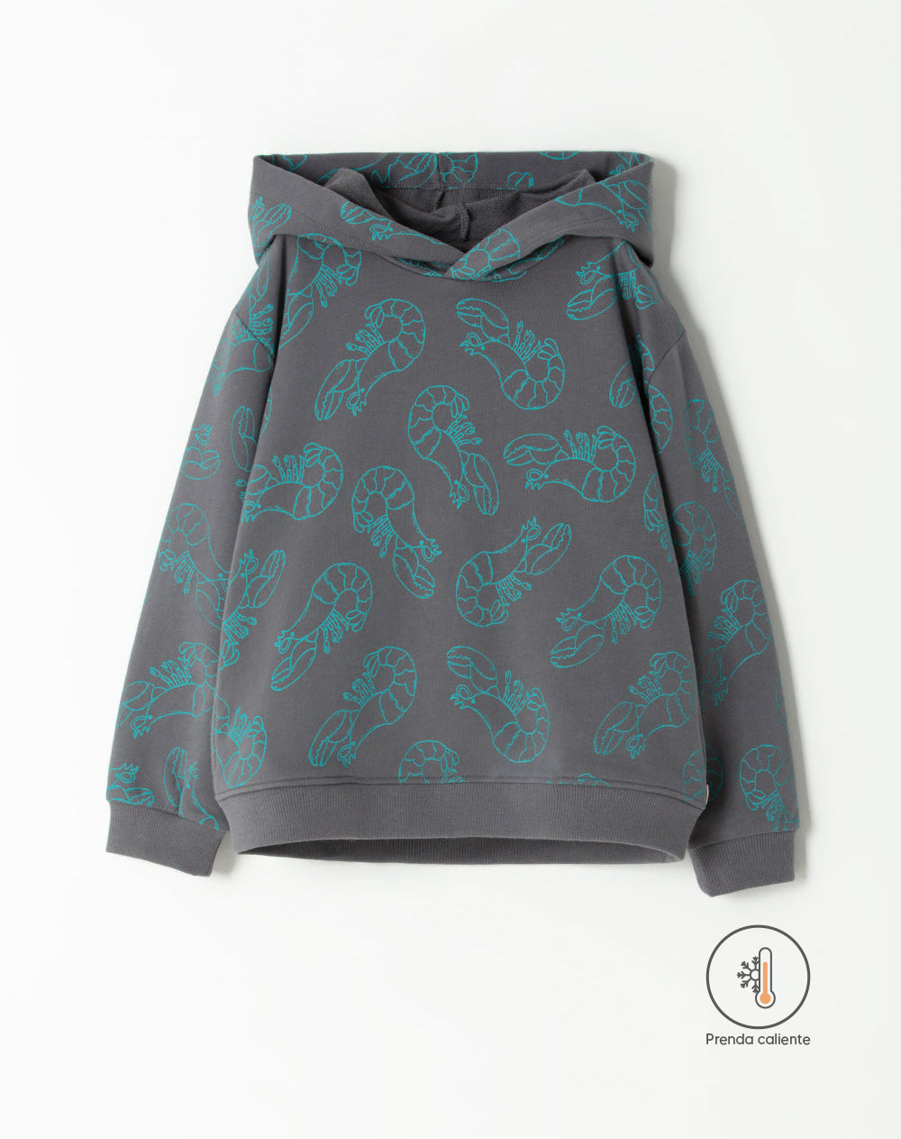 Buzo loose fit gris estampado