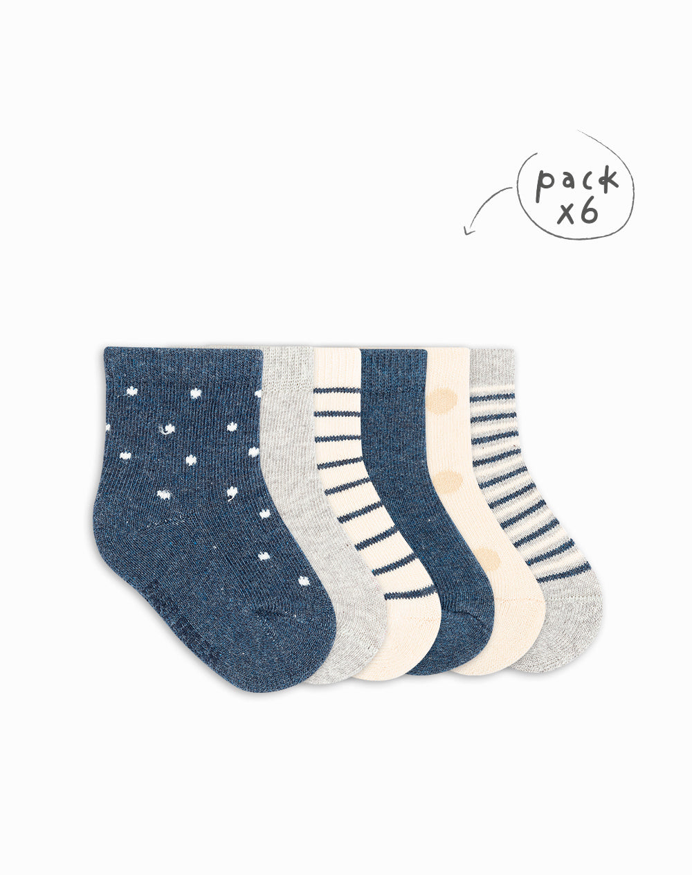 6 pares de medias largas surtido