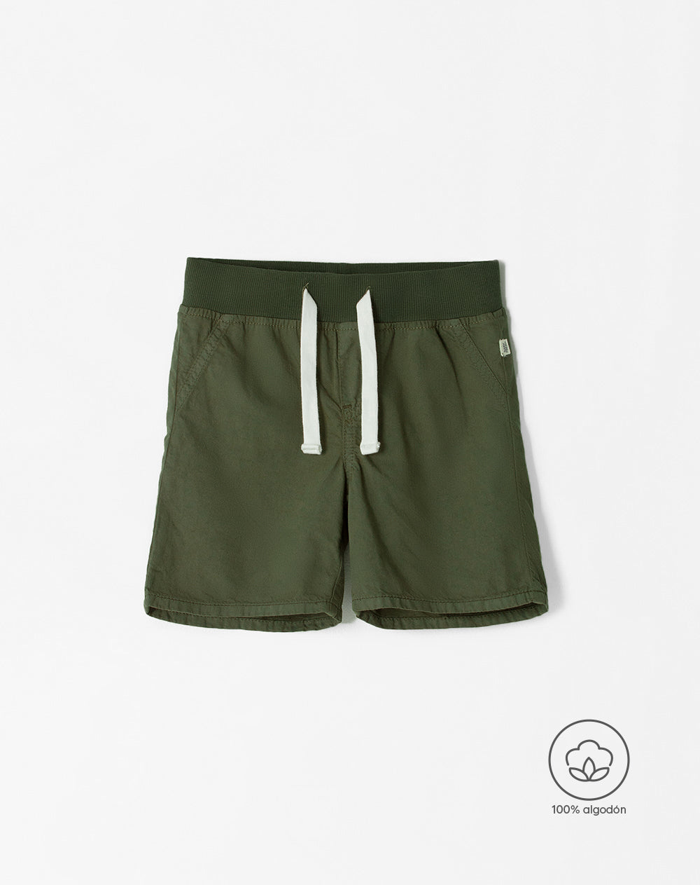 Bermuda regular fit en drill verde militar
