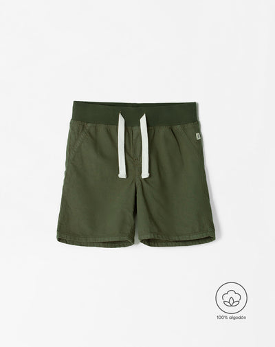 Bermuda regular fit en drill verde militar