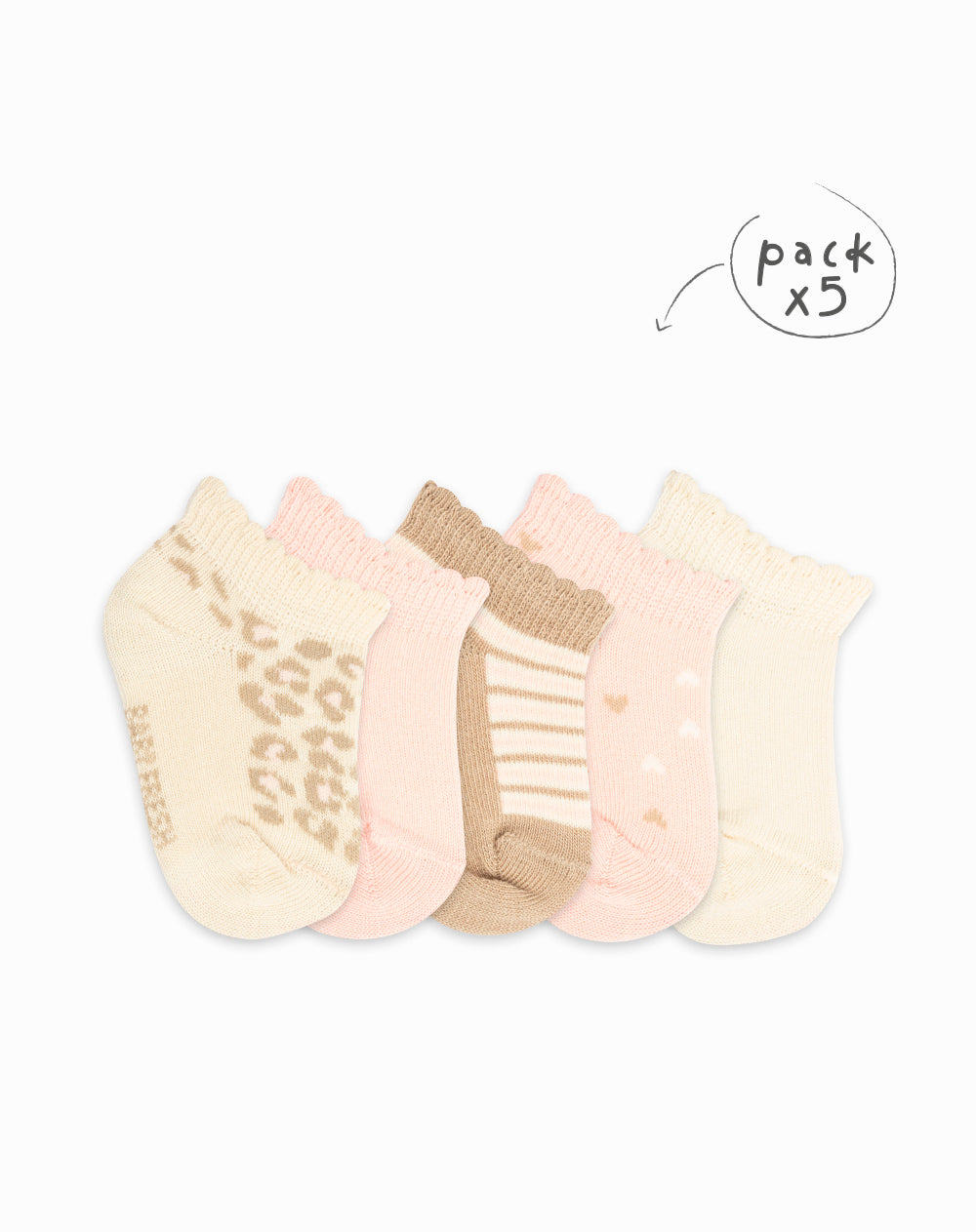 5 pares de medias tobilleras surtidas