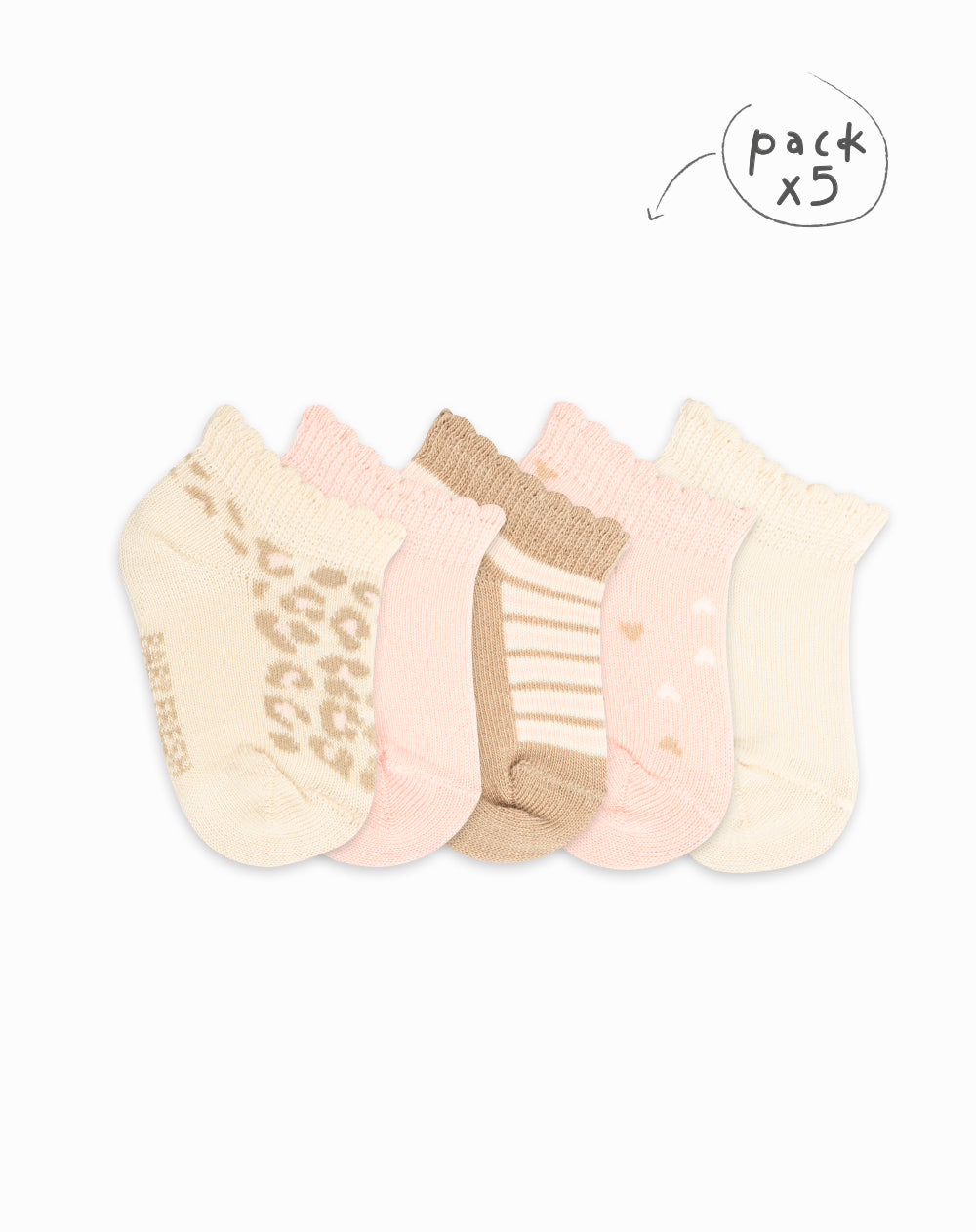 5 pares de medias tobilleras surtidas