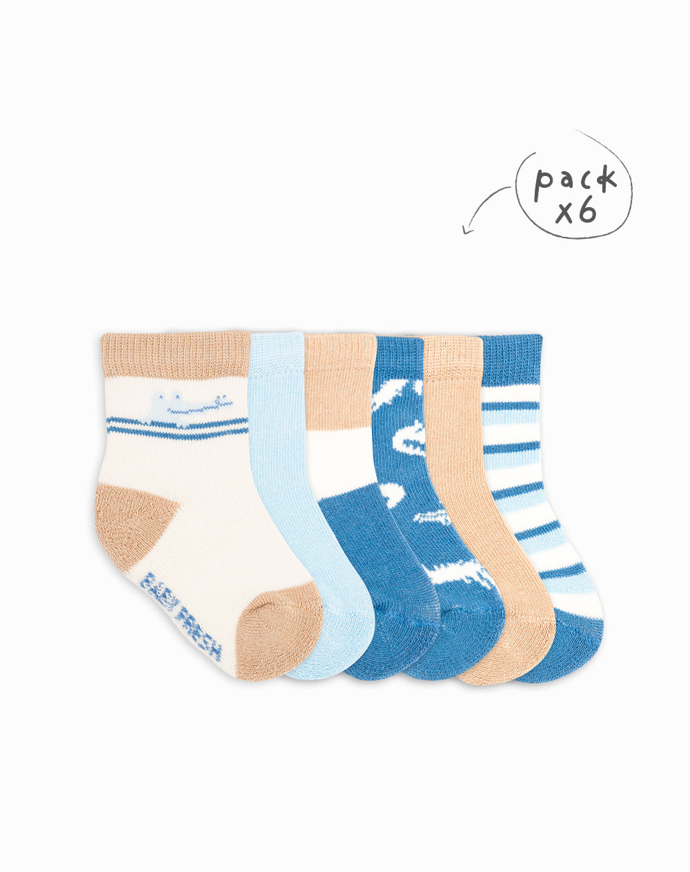 6 pares de medias largas surtidas
