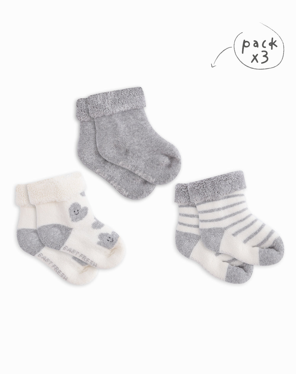 3 pares de medias largas surtido