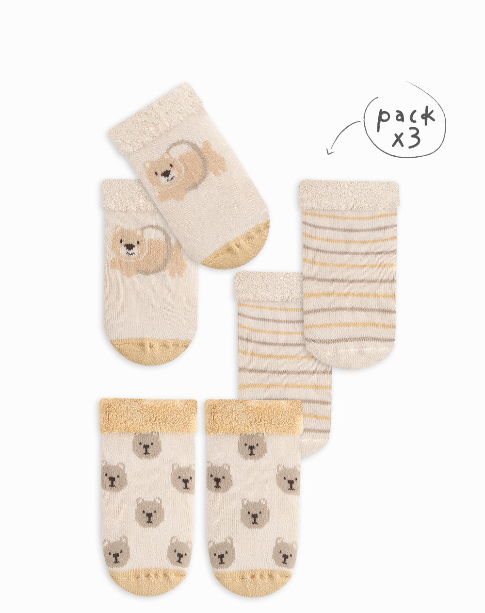 3 pares de medias largas surtido