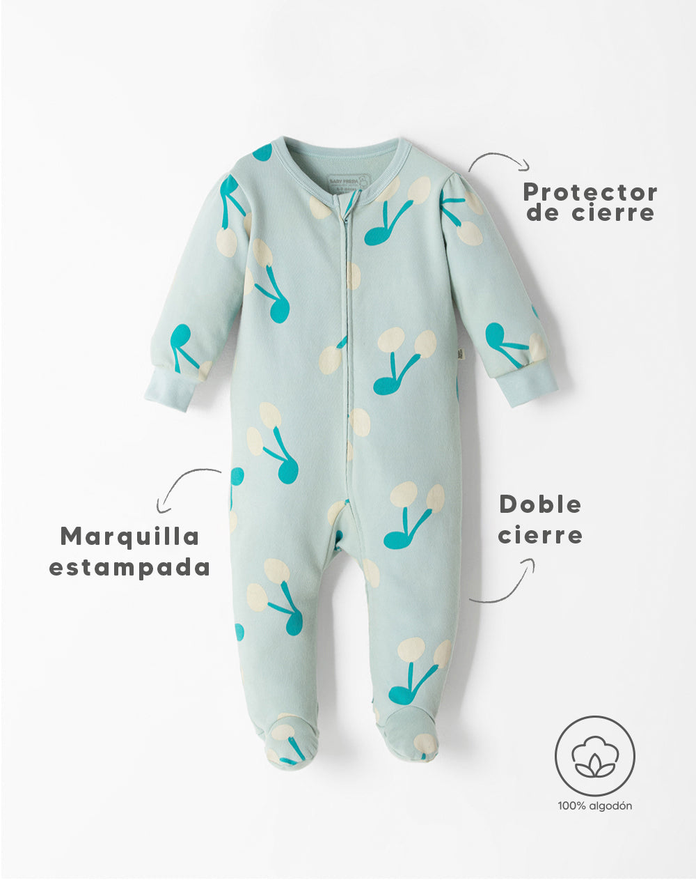 Pijama regular fit azul estampada