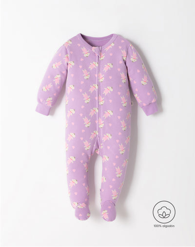 Pijama algodón cierre doble sentido estampada bebé niña