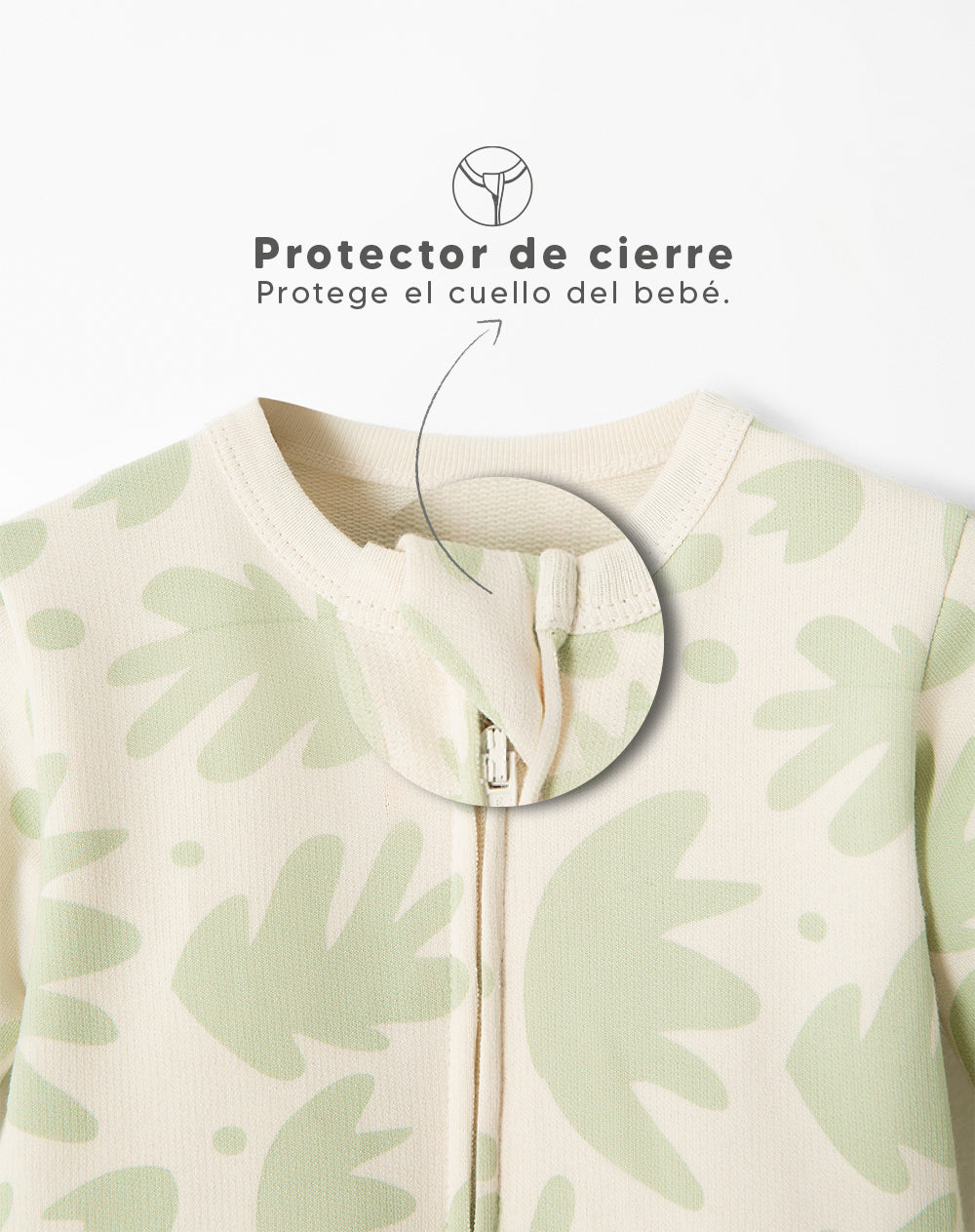 Pijama regular fit manga larga beige estampada