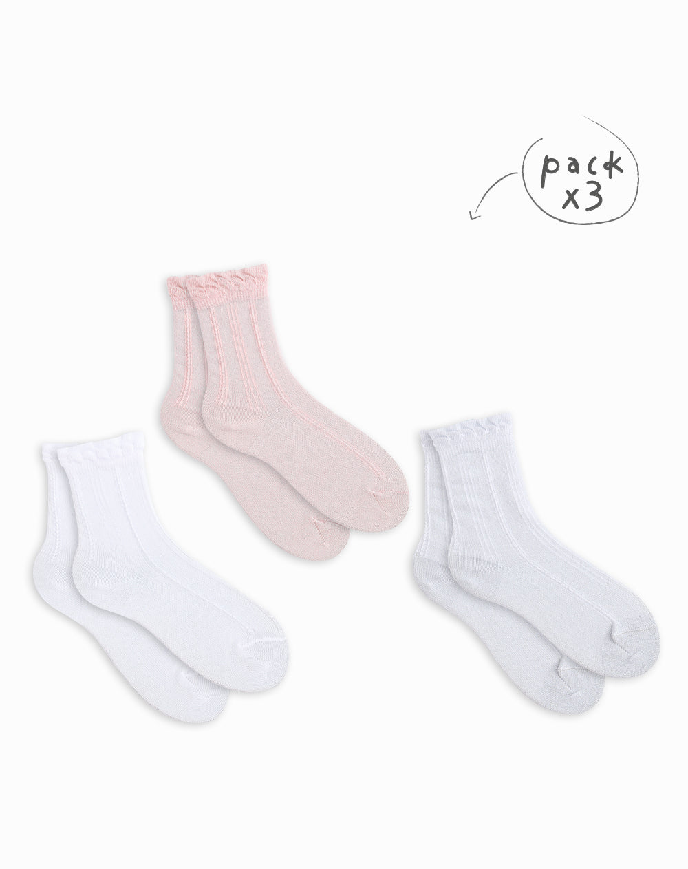 3 pares de medias largas surtido