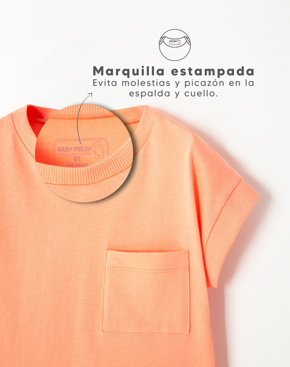 Camiseta oversized fit manga corta coral