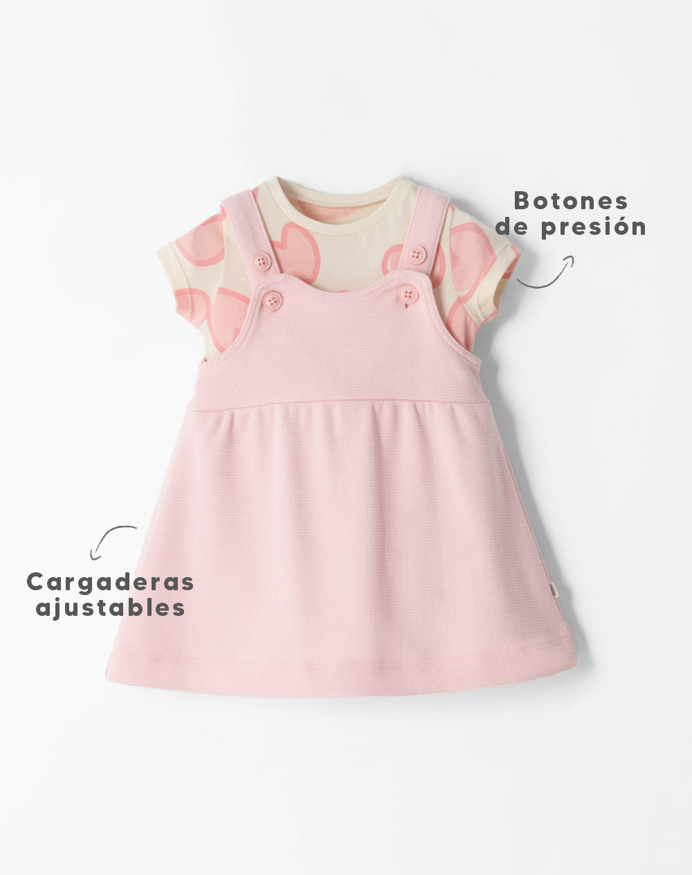 Conjunto body + vestido rosado
