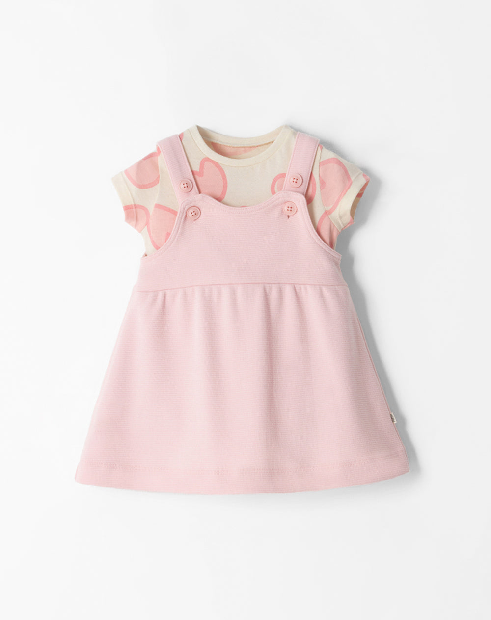 Conjunto body + vestido algodón bebé niña