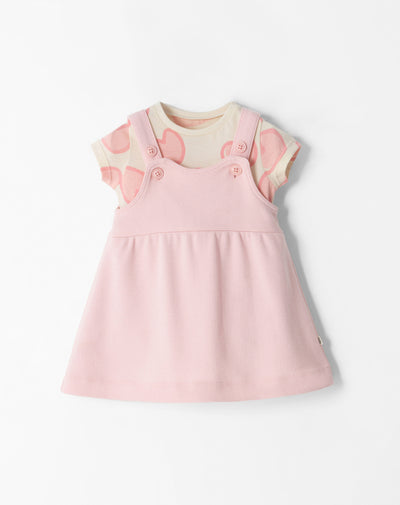 Conjunto body + vestido algodón bebé niña
