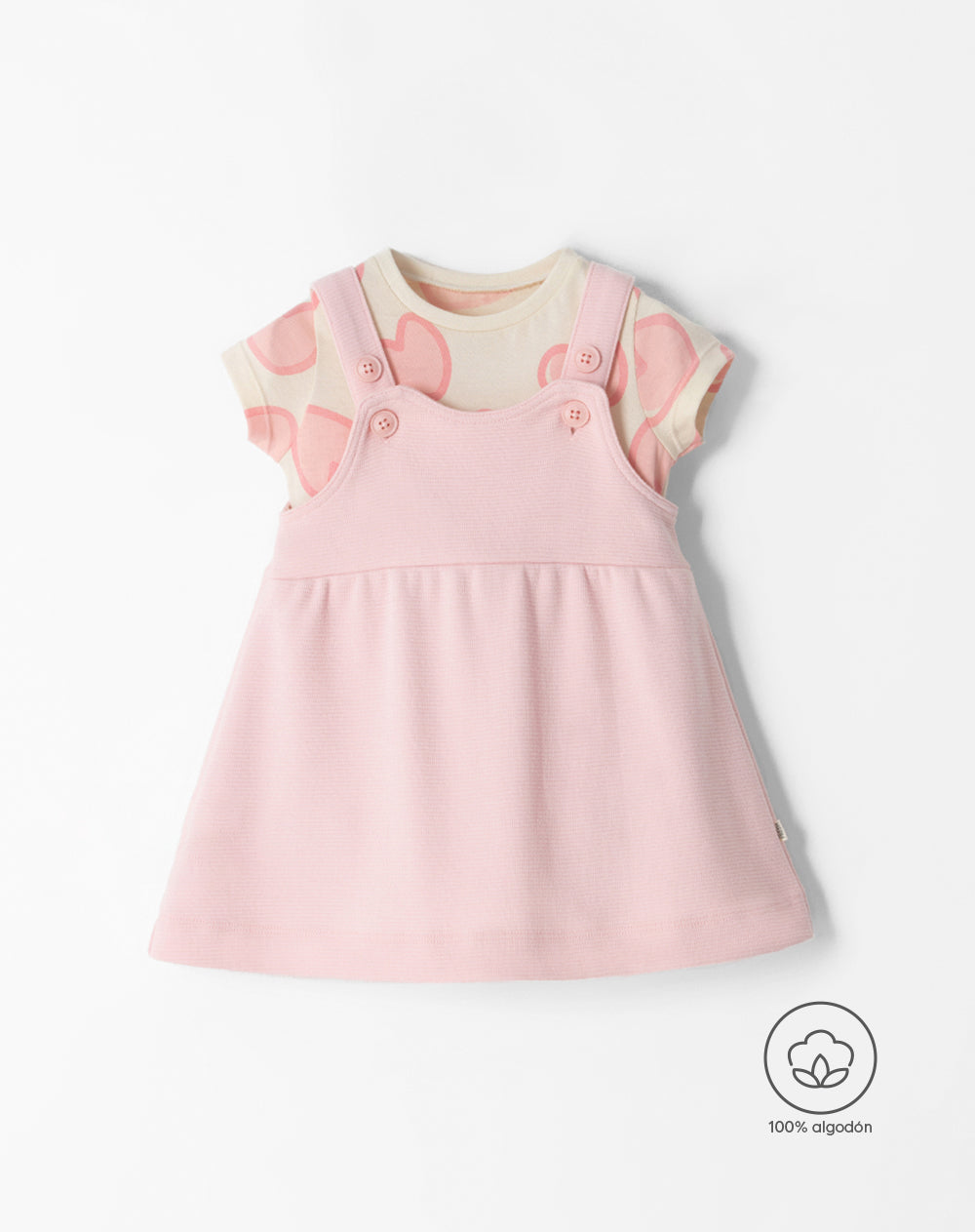 Conjunto body + vestido rosado