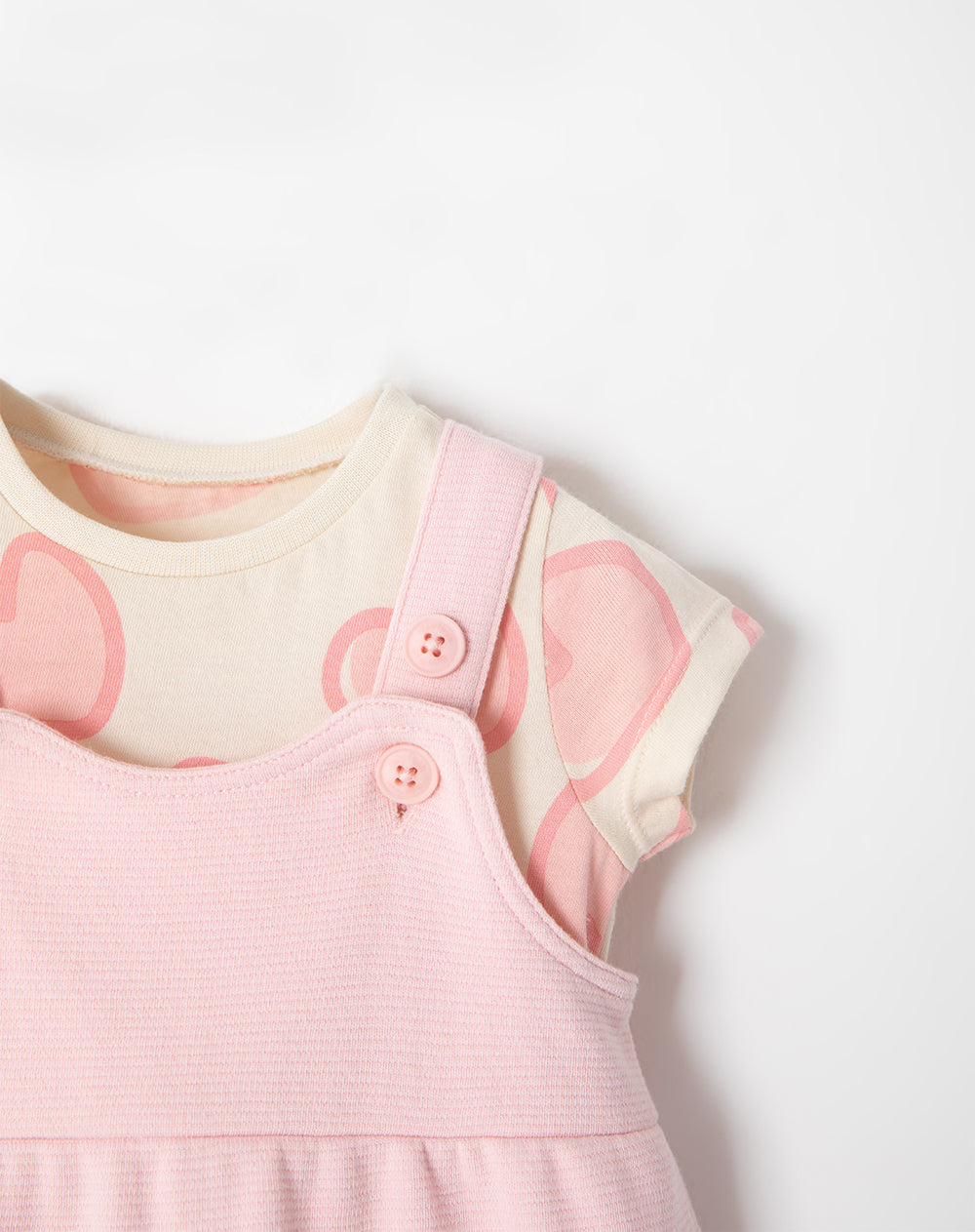 Conjunto body + vestido rosado
