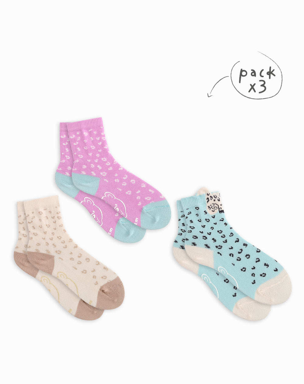3 pares de medias largas surtido