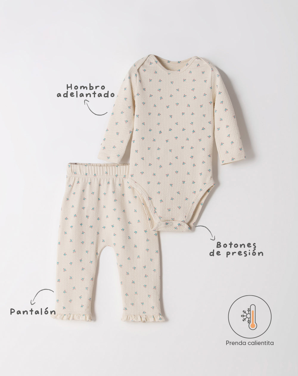 Conjunto body + pantalón largo estampado