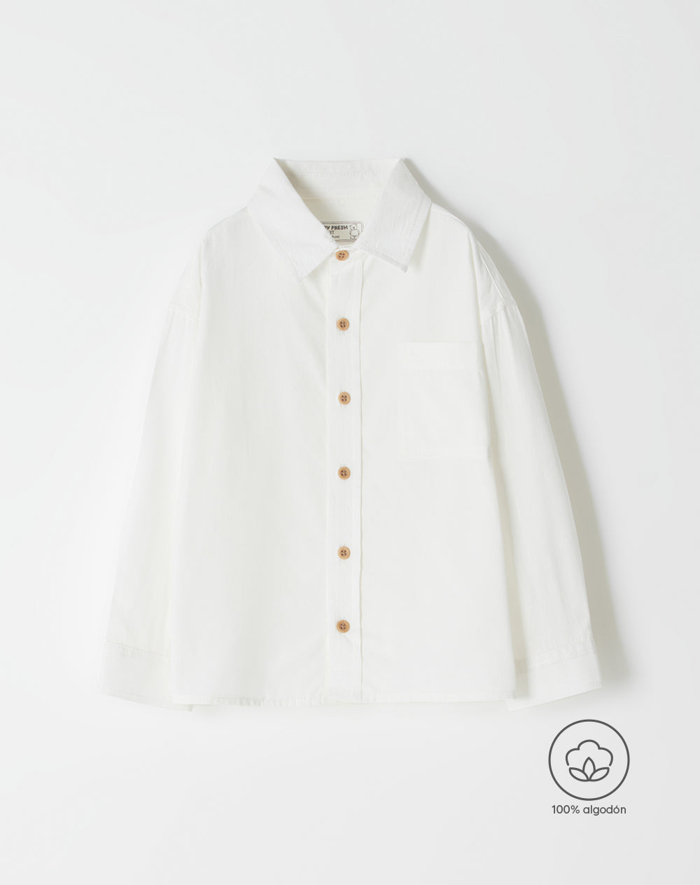 Camisa regular fit manga larga blanca