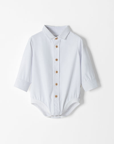 Body cuello tipo polo manga larga blanco