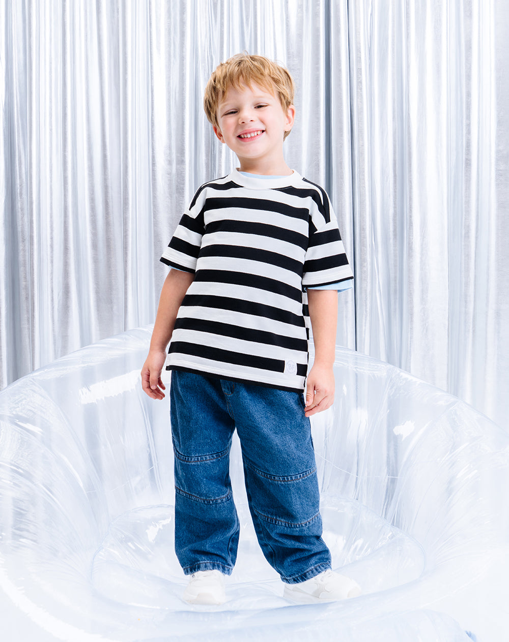 Jean wide  leg tiro medio índigo unisex