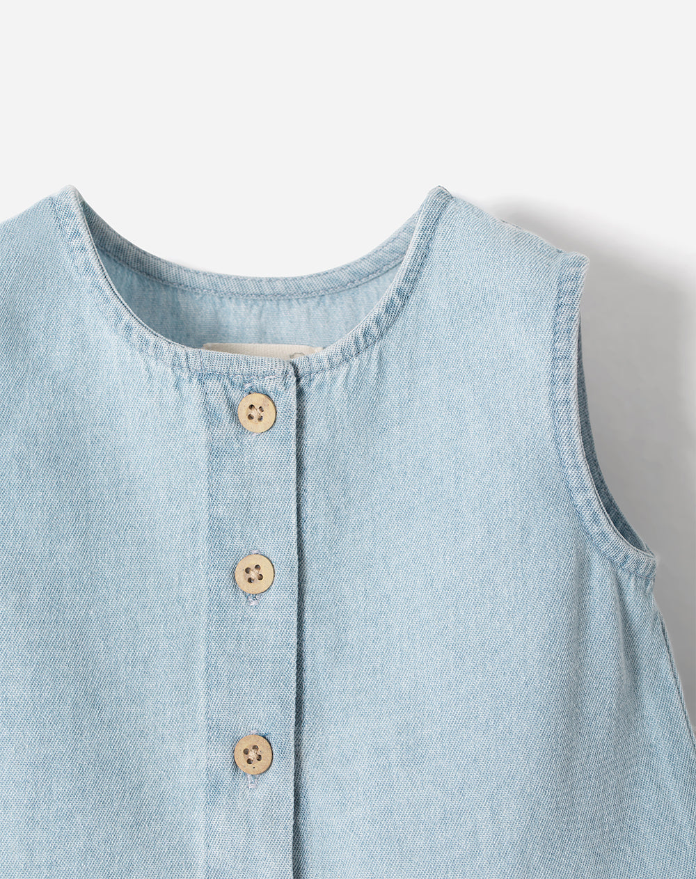 Conjunto bebé niña blusa + short algodón indigo claro