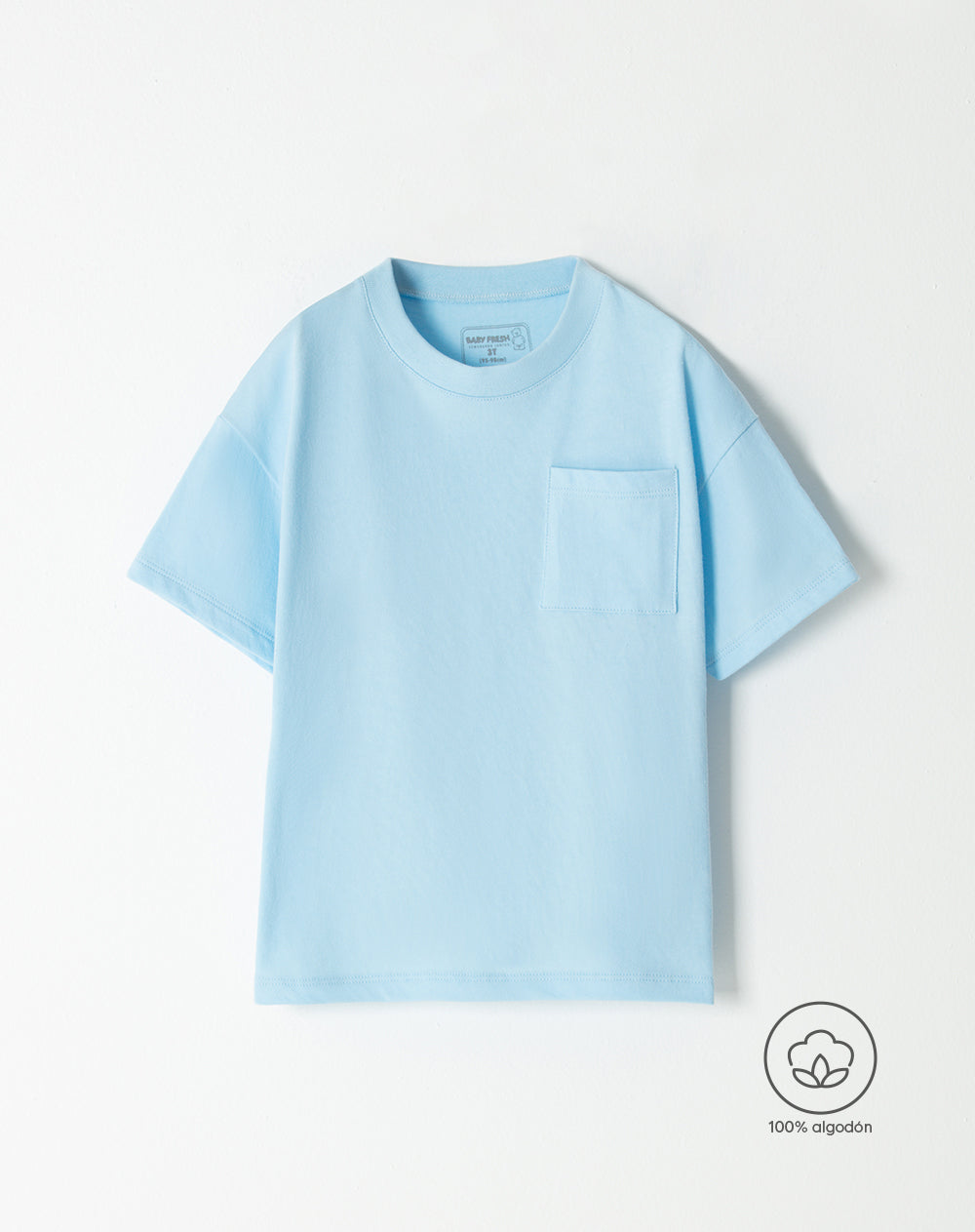 Camiseta oversized fit manga corta azul
