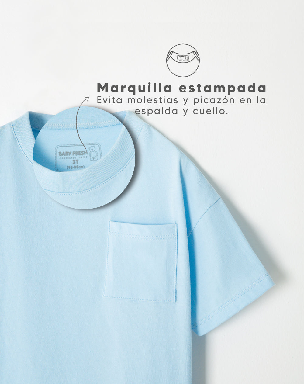 Camiseta oversized fit manga corta azul