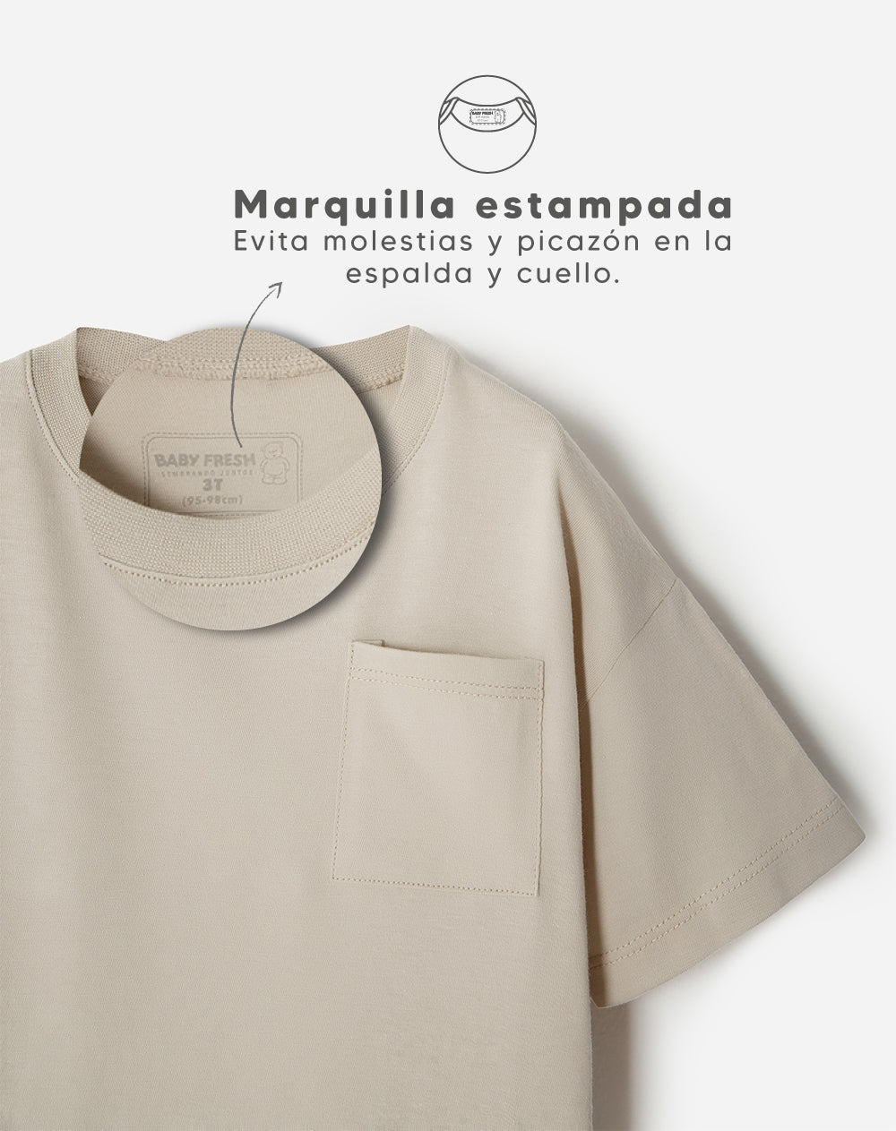 Camiseta oversized fit manga corta habana